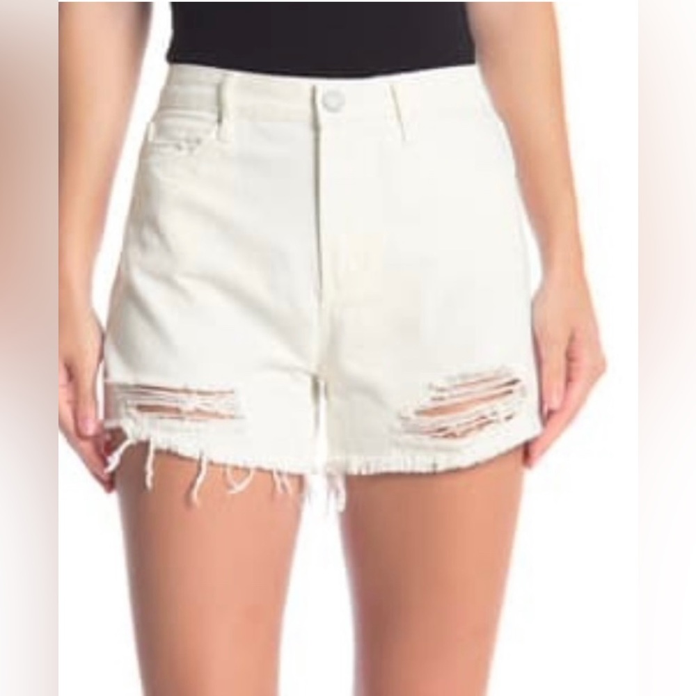 Articles of society white denim shorts